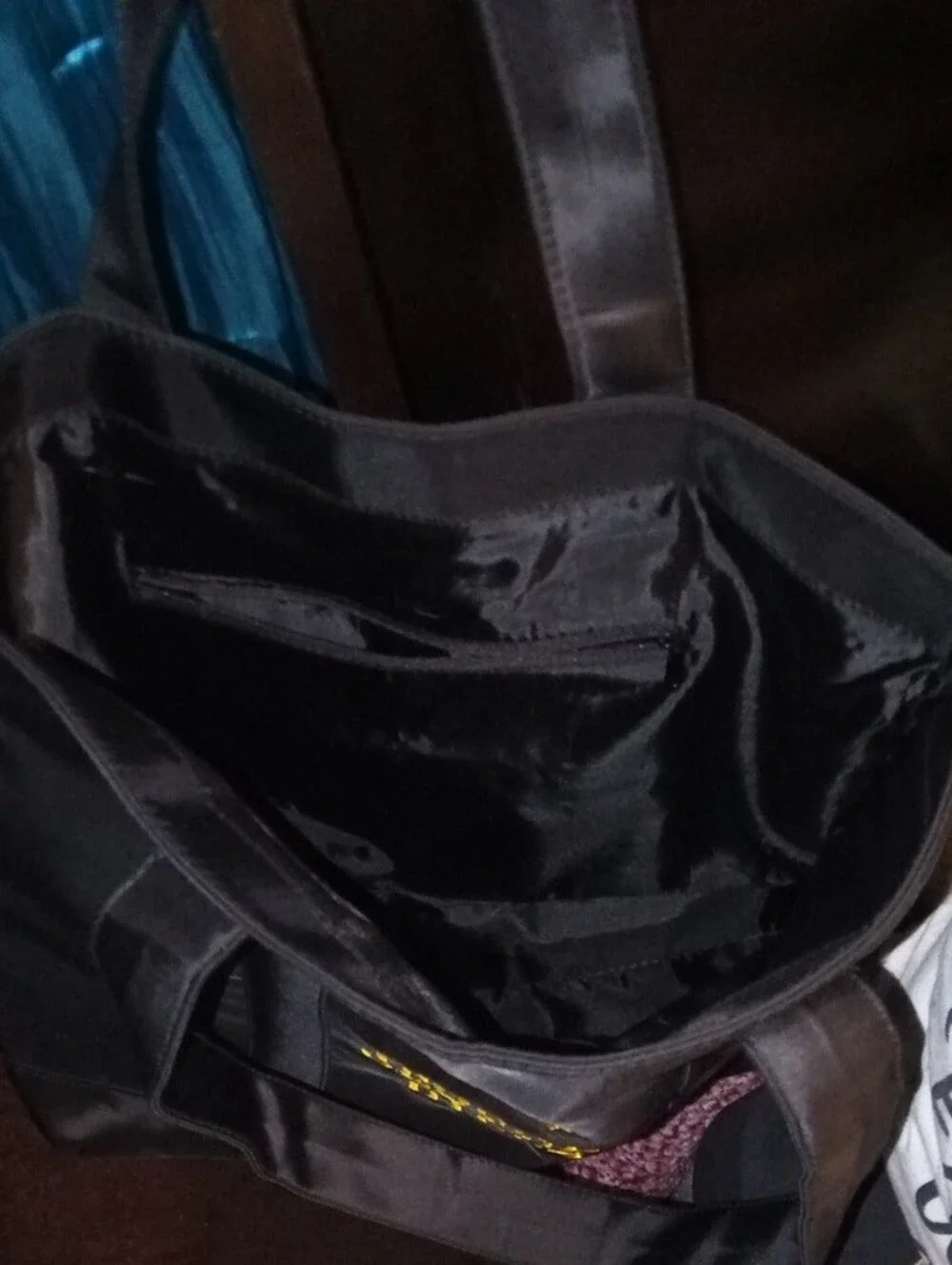 Giorgio Armani Black Tote with Gold Crest Logo